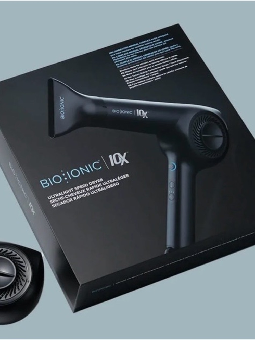 Bio Ionic 10X Black Ultralight High-Speed Hair Dryer